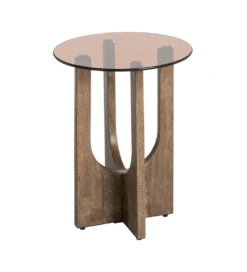 Stolik kawowy boczny AMY drewno kauczuk*Zona-Design Outlet