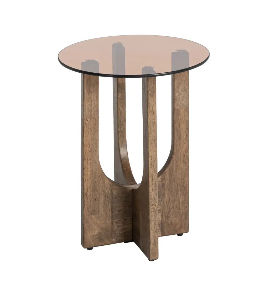 Stolik kawowy boczny AMY drewno kauczuk*Zona-Design Outlet