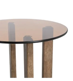 Stolik kawowy boczny AMY drewno kauczuk*Zona-Design Outlet