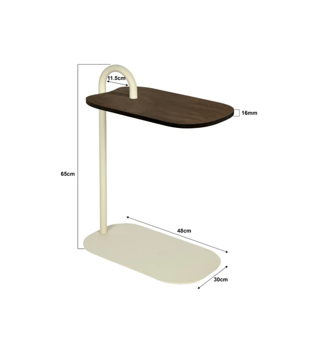Stolik kawowy boczny BRIX AMY MALTA 65 cm beżowy*LF-Design Online