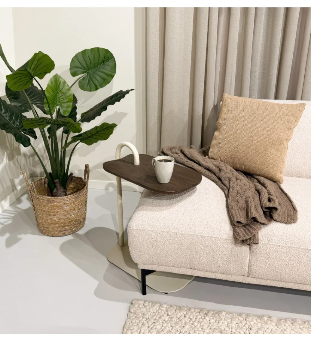 Stolik kawowy boczny BRIX AMY MALTA 65 cm beżowy*LF-Design Online