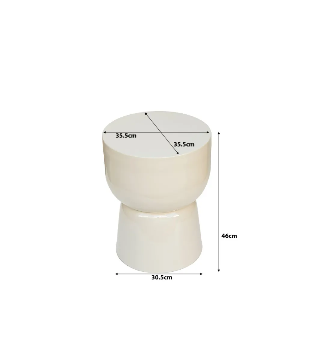 Stolik kawowy boczny BRIX KIAN 46 cm biały*LF-Design