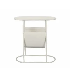 Stolik kawowy boczny BRIX LUNA 57 cm biały*LF-Design