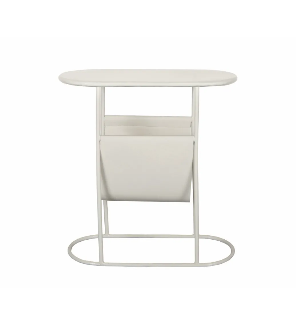 Stolik kawowy boczny BRIX LUNA 57 cm biały*LF-Design