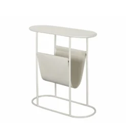 Stolik kawowy boczny BRIX LUNA 57 cm biały*LF-Design