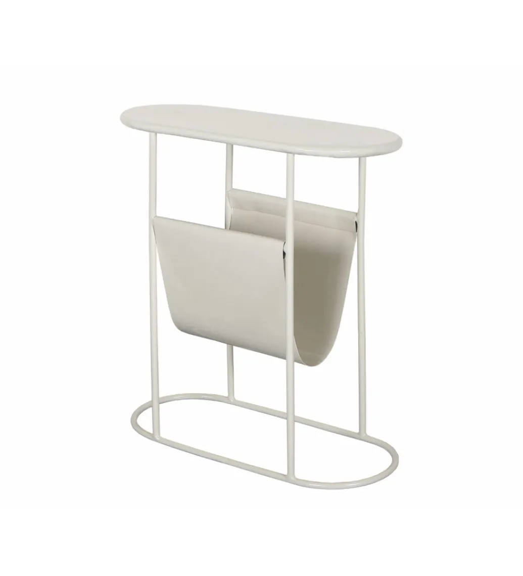 Stolik kawowy boczny BRIX LUNA 57 cm biały*LF-Design