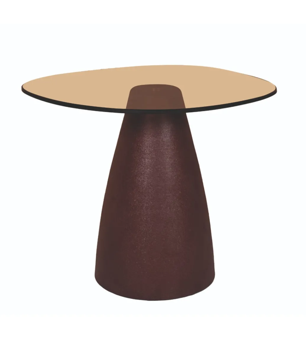 Stolik kawowy boczny BRIX MYLON 50 cm burgundowy szklany*LF-Design Discount