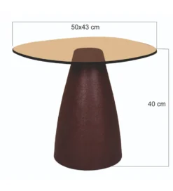 Stolik kawowy boczny BRIX MYLON 50 cm burgundowy szklany*LF-Design Discount