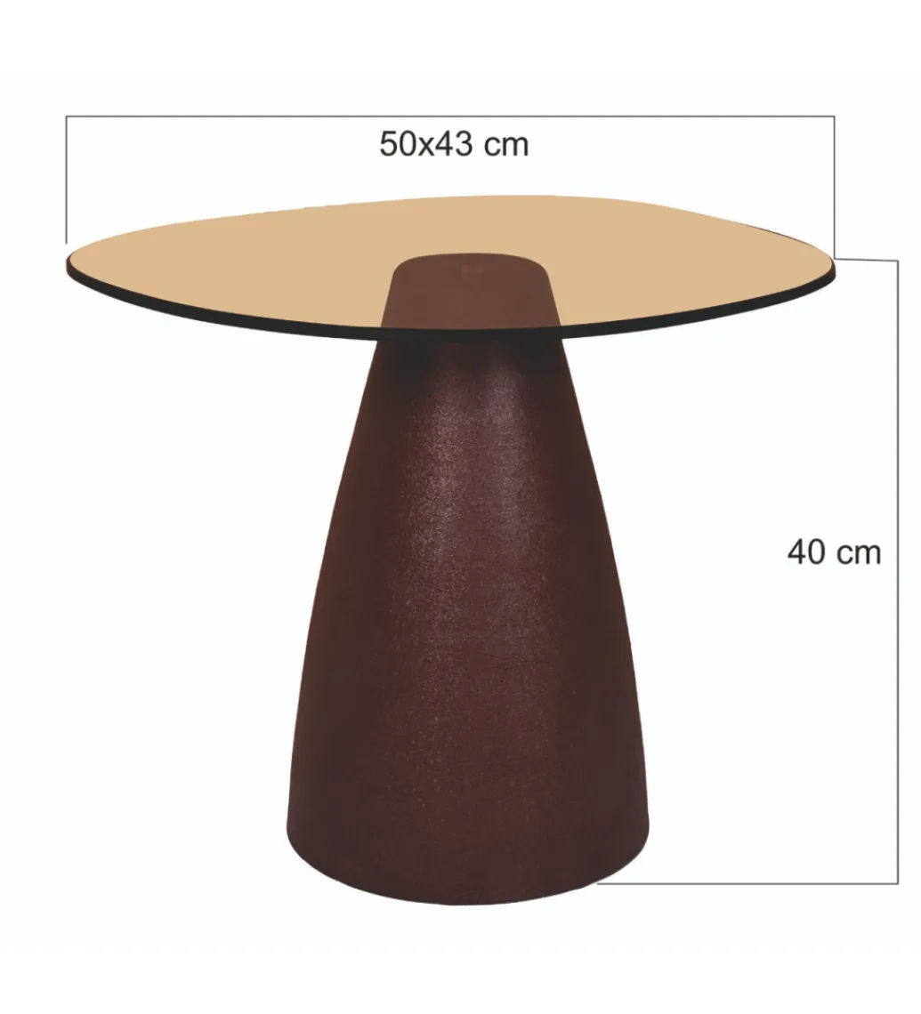 Stolik kawowy boczny BRIX MYLON 50 cm burgundowy szklany*LF-Design Discount