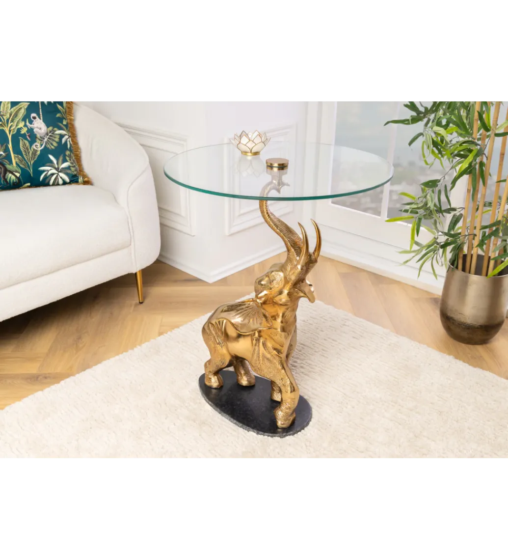 Stolik kawowy boczny ELEPHANT 80 cm złoty*Invicta Interior Hot