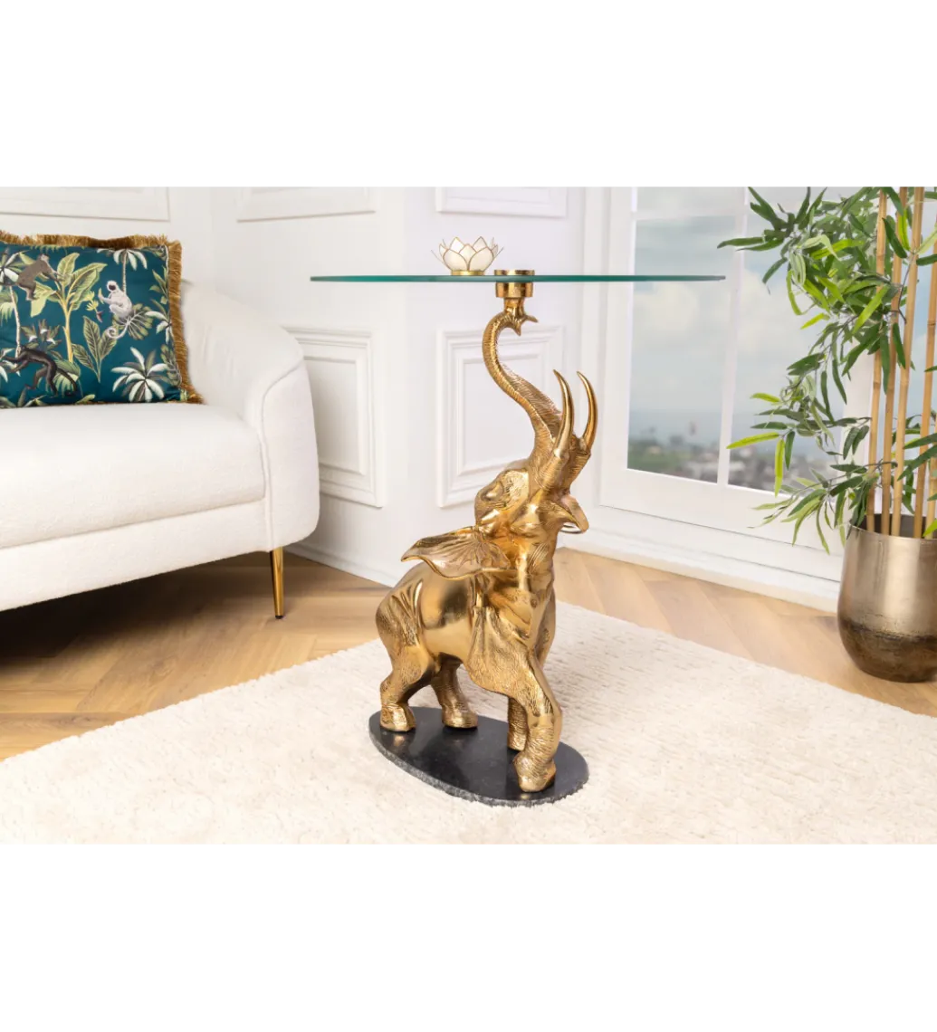 Stolik kawowy boczny ELEPHANT 80 cm złoty*Invicta Interior Hot