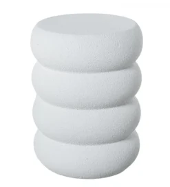 Stolik kawowy boczny FIBEREN 46 cm biały*Exclusivas Best