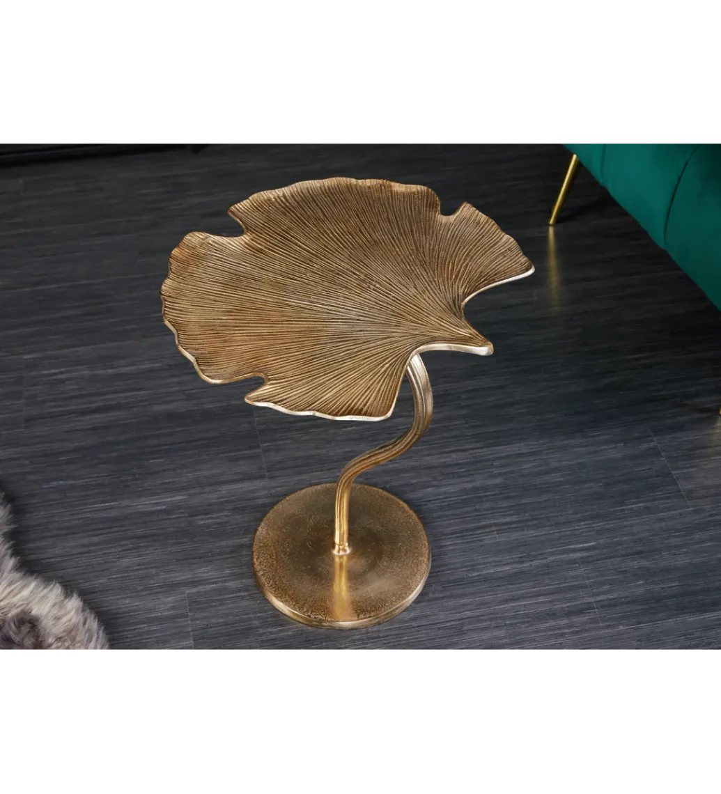 Stolik kawowy boczny GINKGO LEAF 53 cm złoty*Invicta Interior Sale