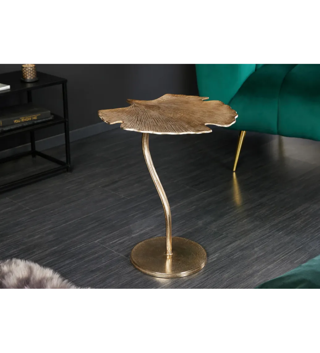 Stolik kawowy boczny GINKGO LEAF 53 cm złoty*Invicta Interior Sale
