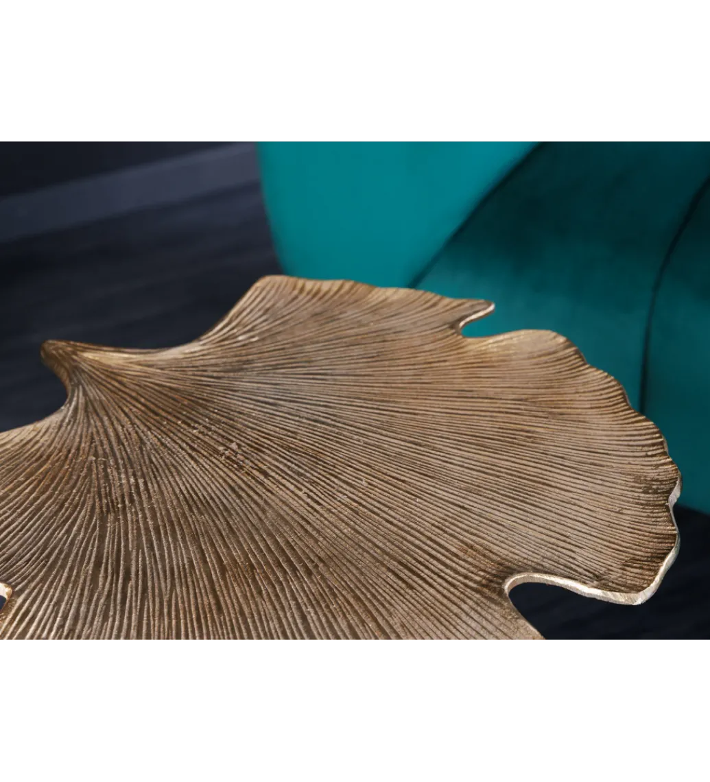 Stolik kawowy boczny GINKGO LEAF 53 cm złoty*Invicta Interior Sale