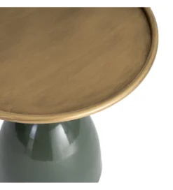 Stolik kawowy boczny JORGEWA 47 cm zielony złoty*Zona-Design Outlet