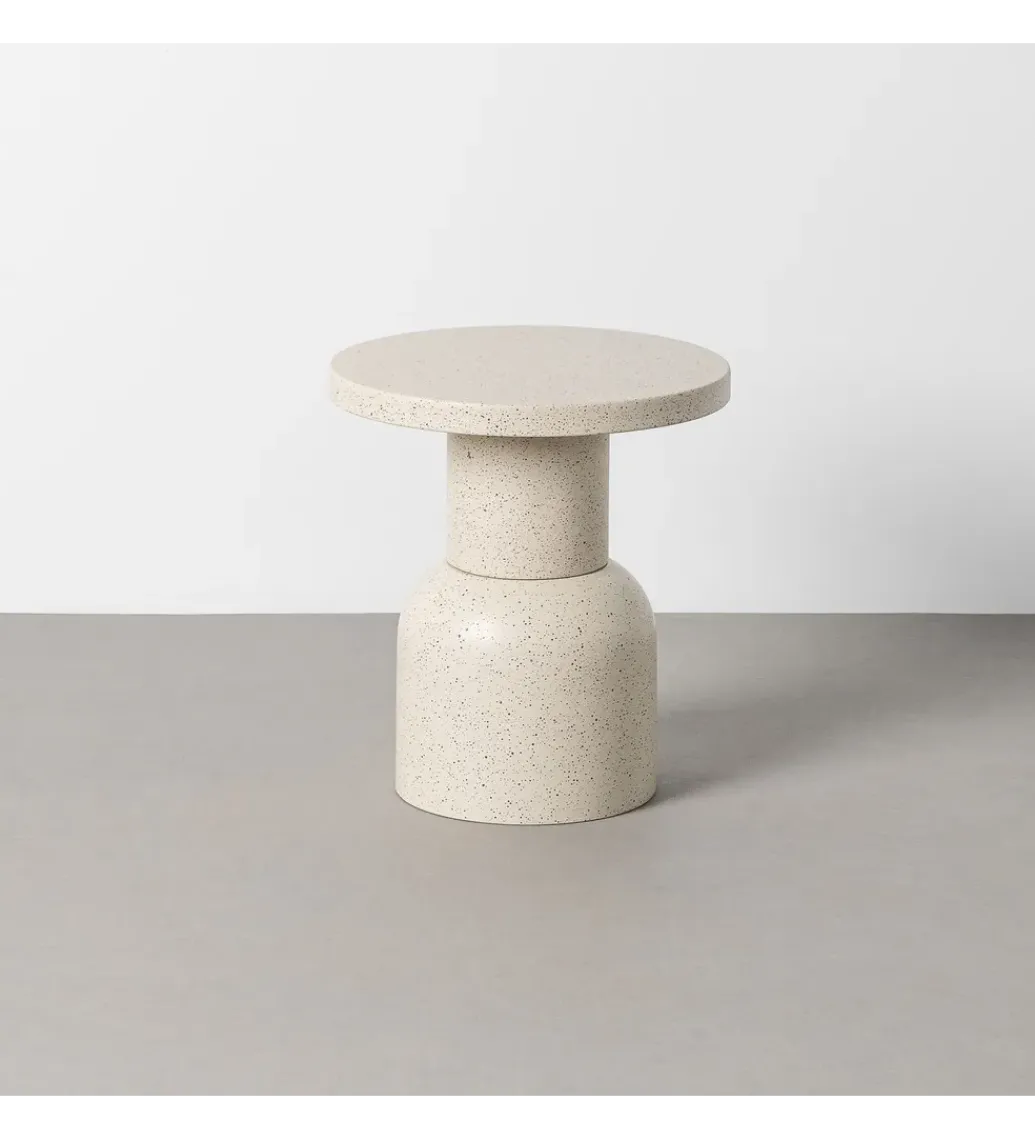 Stolik kawowy boczny KIRENKO 40 cm efekt terrazzo*Zona-Design