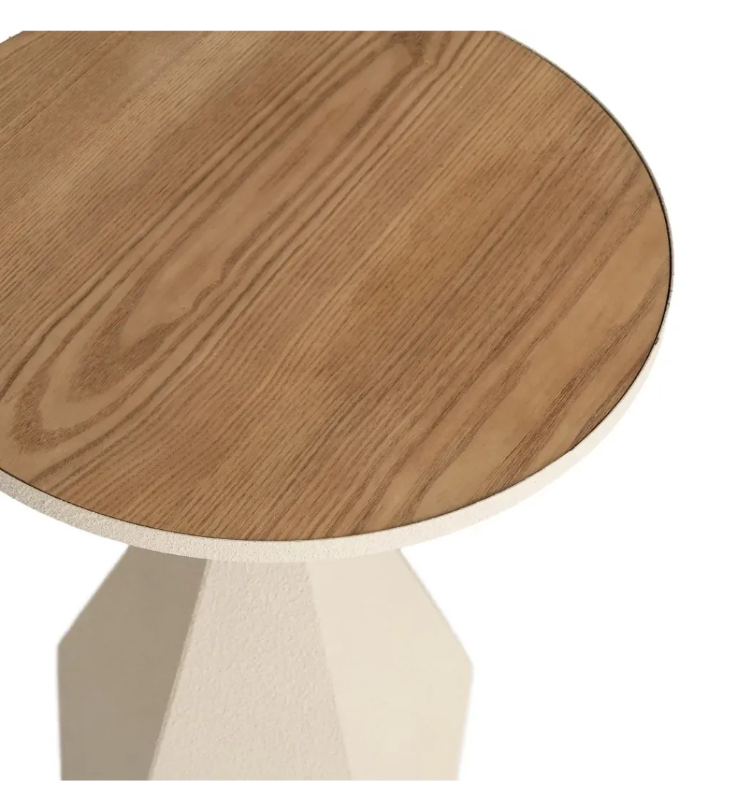 Stolik kawowy boczny MARENA 56 cm kremowy*Zona-Design