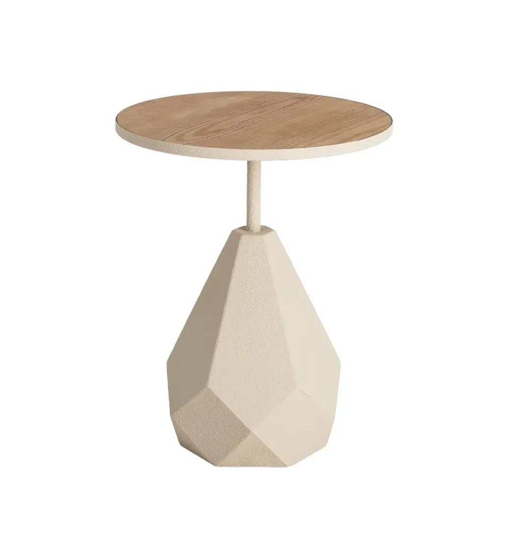 Stolik kawowy boczny MARENA 56 cm kremowy*Zona-Design