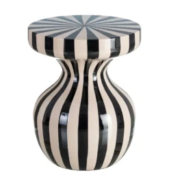 Stolik kawowy boczny METERAN 47 cm biało czarny*Zona-Design