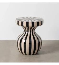 Stolik kawowy boczny METERAN 47 cm biało czarny*Zona-Design
