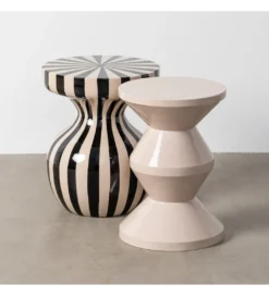 Stolik kawowy boczny METERAN 47 cm biało czarny*Zona-Design