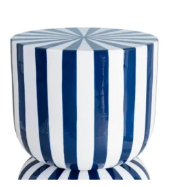 Stolik kawowy boczny METERAN 47 cm niebiesko biały*Zona-Design Discount