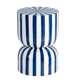 Stolik kawowy boczny METERAN 47 cm niebiesko biały*Zona-Design Discount