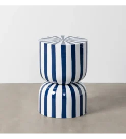 Stolik kawowy boczny METERAN 47 cm niebiesko biały*Zona-Design Discount