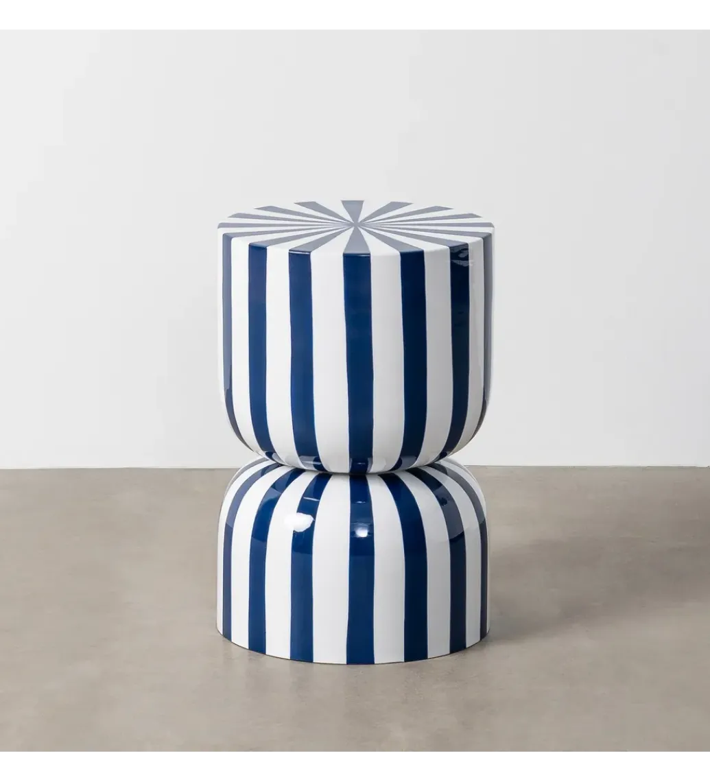 Stolik kawowy boczny METERAN 47 cm niebiesko biały*Zona-Design Discount