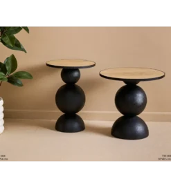 Stolik kawowy boczny MISSISSAUGA 50 cm czarny*Belda Online