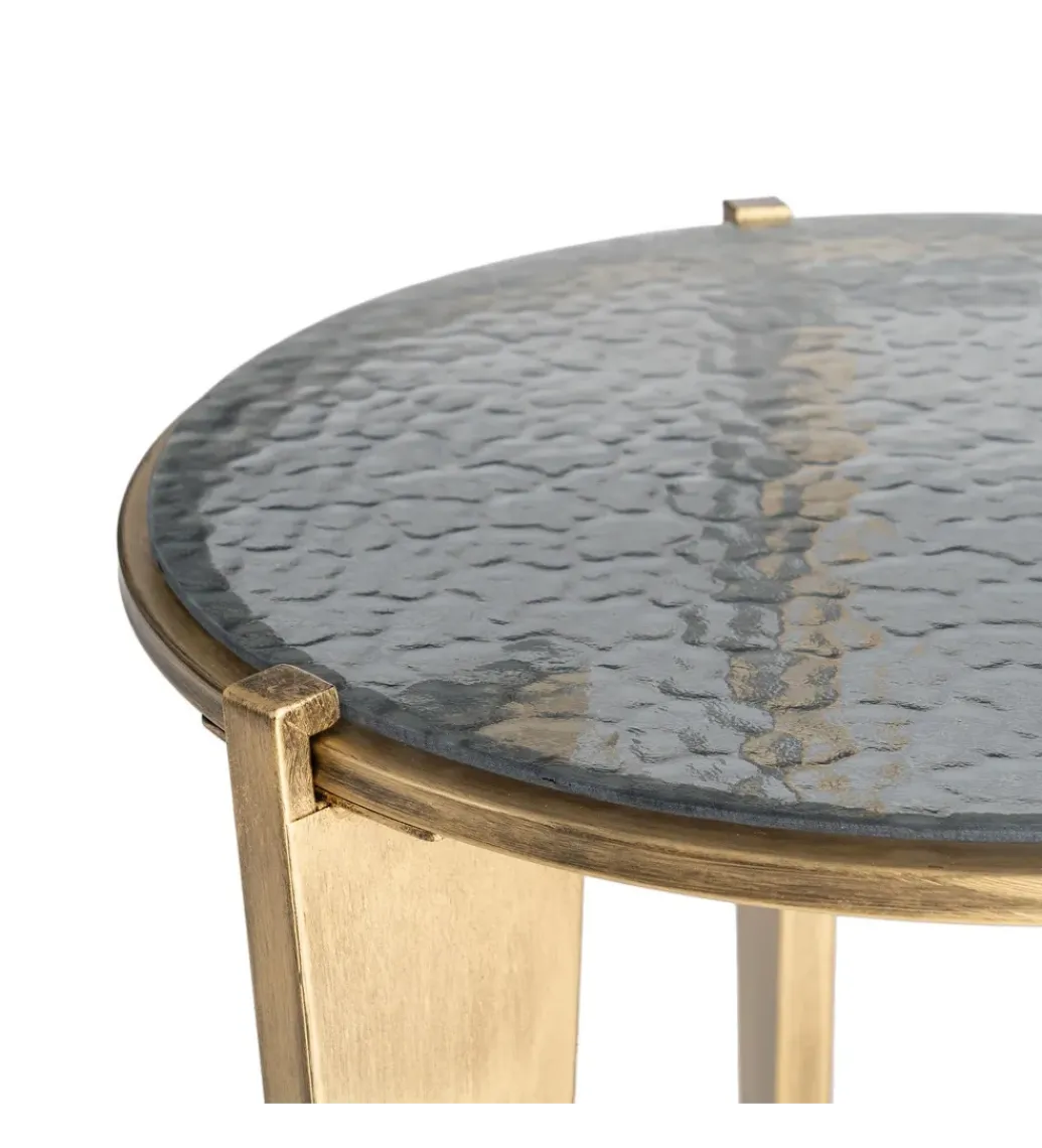 Stolik kawowy boczny NARESTE 50 cm złoty szklany*Zona-Design Sale