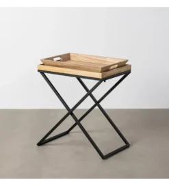 Stolik kawowy boczny RENAKONY 61 cm naturalny czarny*Zona-Design Best