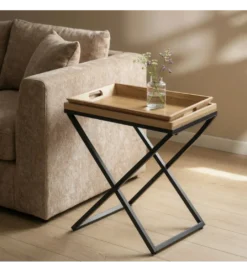 Stolik kawowy boczny RENAKONY 61 cm naturalny czarny*Zona-Design Best