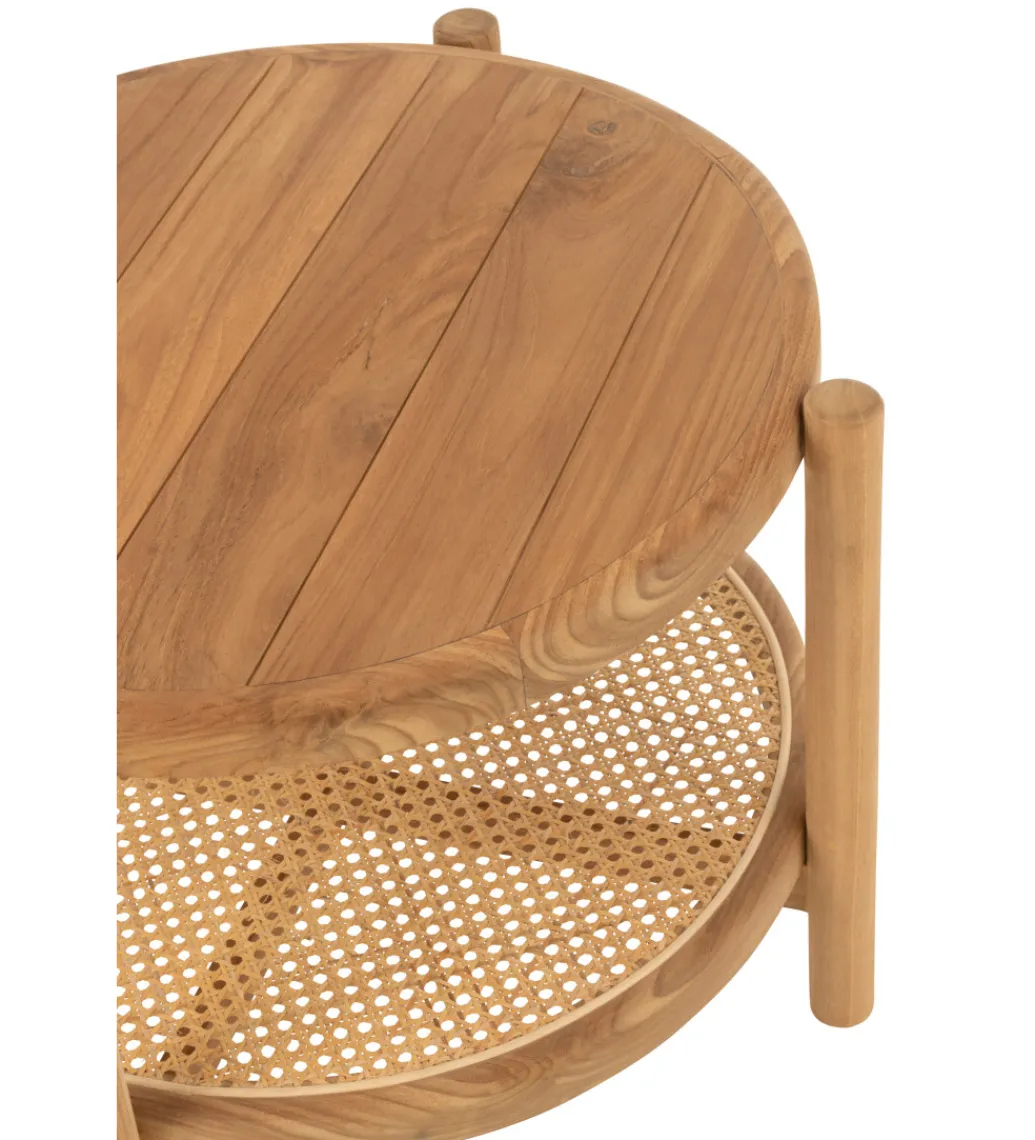 Stolik kawowy boczny ROSMYN 68 cm drewno teak*J-Line