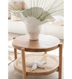 Stolik kawowy boczny ROSMYN 68 cm drewno teak*J-Line