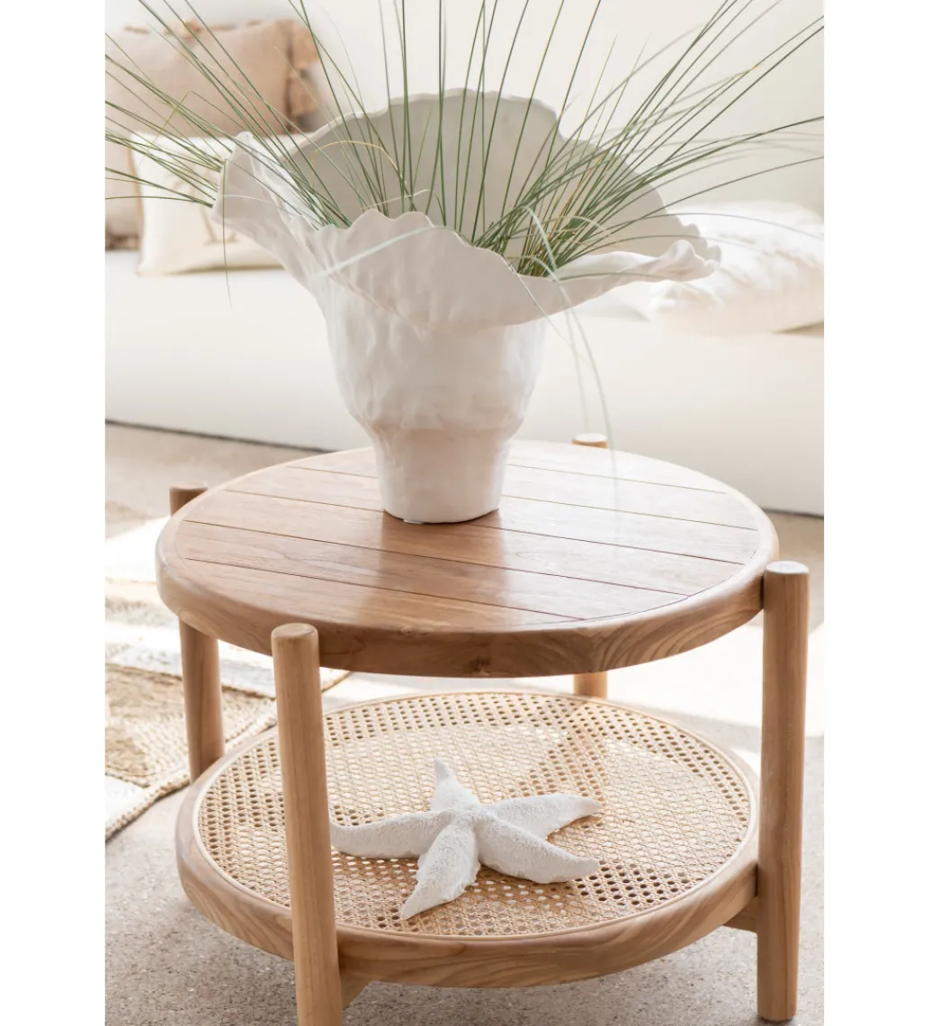 Stolik kawowy boczny ROSMYN 68 cm drewno teak*J-Line
