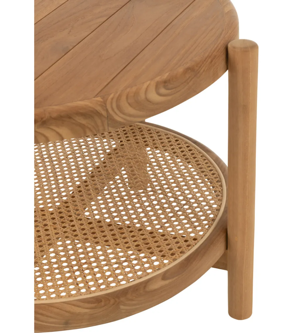 Stolik kawowy boczny ROSMYN 68 cm drewno teak*J-Line