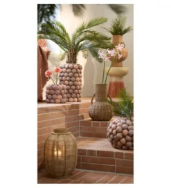 Stolik kawowy boczny ROVINI 35 cm kremowy pomarańczowy*L&L Outlet