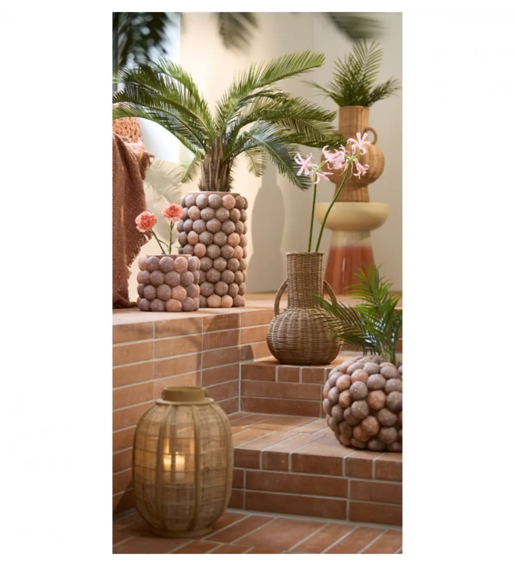 Stolik kawowy boczny ROVINI 35 cm kremowy pomarańczowy*L&L Outlet