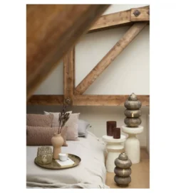 Stolik kawowy boczny SELLA 47 cm kremowy*L&L Outlet