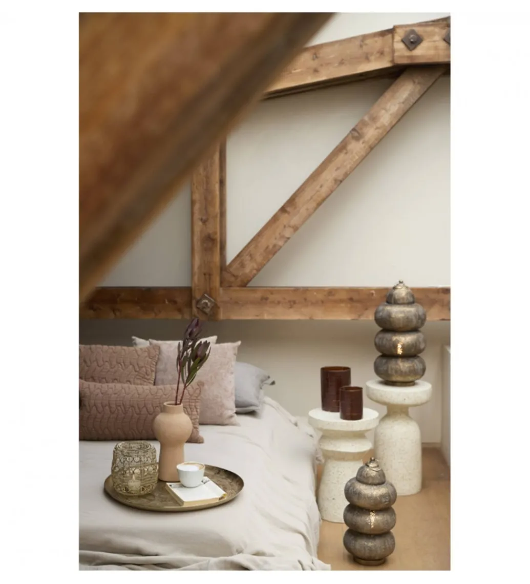 Stolik kawowy boczny SELLA 47 cm kremowy*L&L Outlet