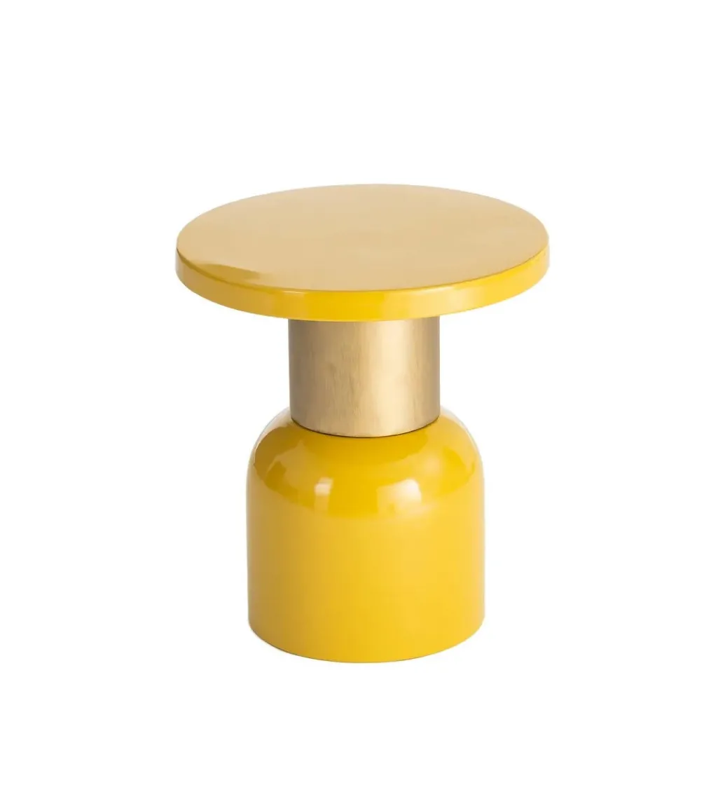 Stolik kawowy boczny SLAVICM 40 cm musztardowy*Zona-Design Online