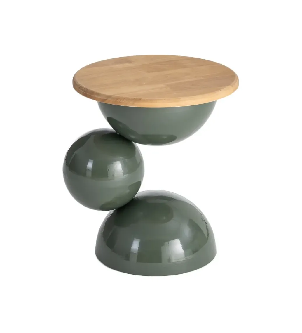 Stolik kawowy boczny SYLVIAM 46 cm zielony naturalny*Zona-Design Best
