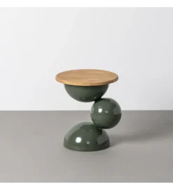 Stolik kawowy boczny SYLVIAM 46 cm zielony naturalny*Zona-Design Best