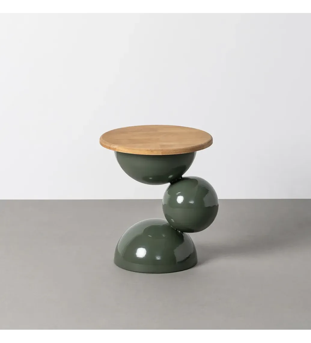 Stolik kawowy boczny SYLVIAM 46 cm zielony naturalny*Zona-Design Best
