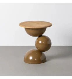 Stolik kawowy boczny SYLVIAM 58 cm brązowy naturalny*Zona-Design New