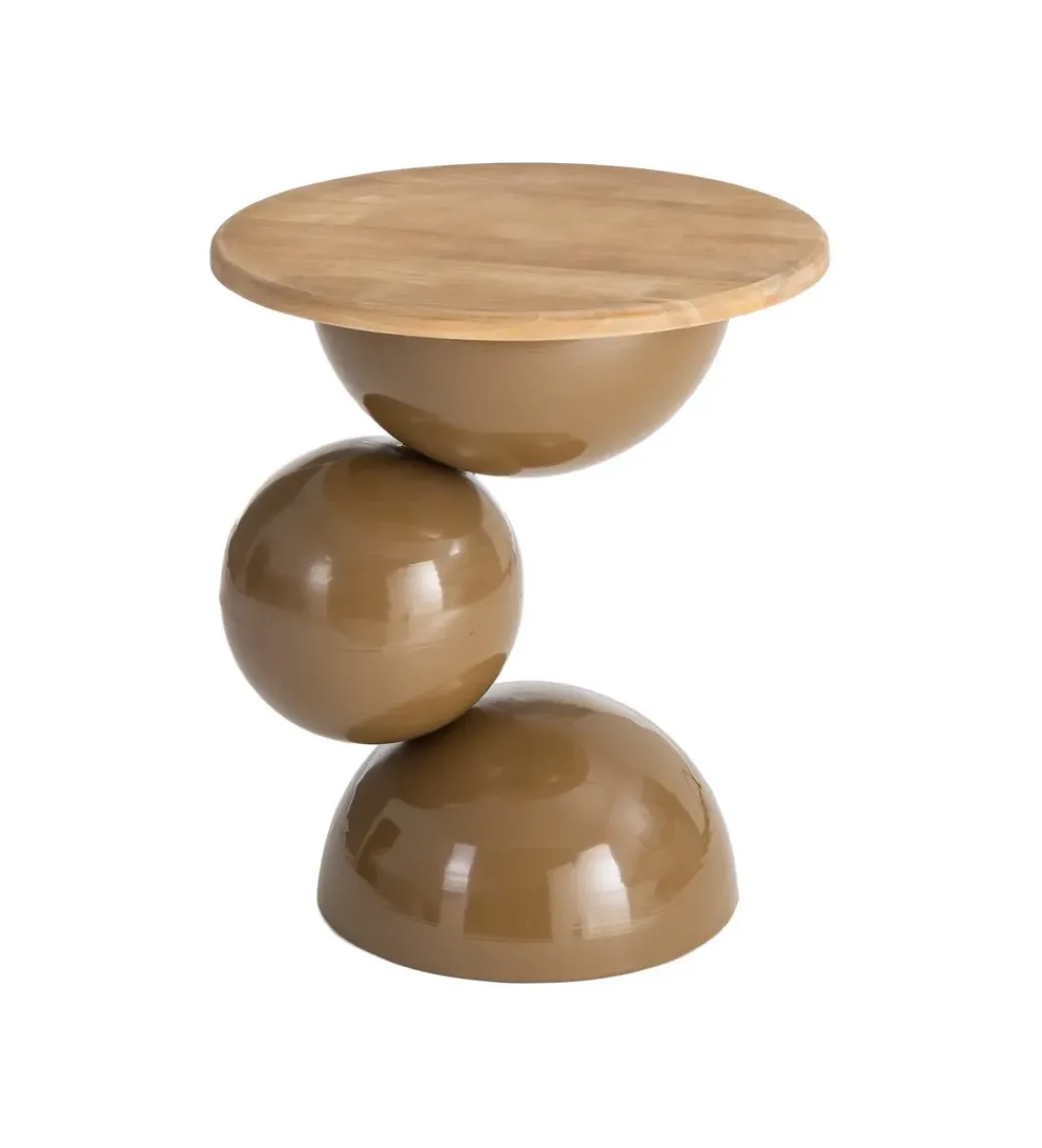Stolik kawowy boczny SYLVIAM 58 cm brązowy naturalny*Zona-Design New