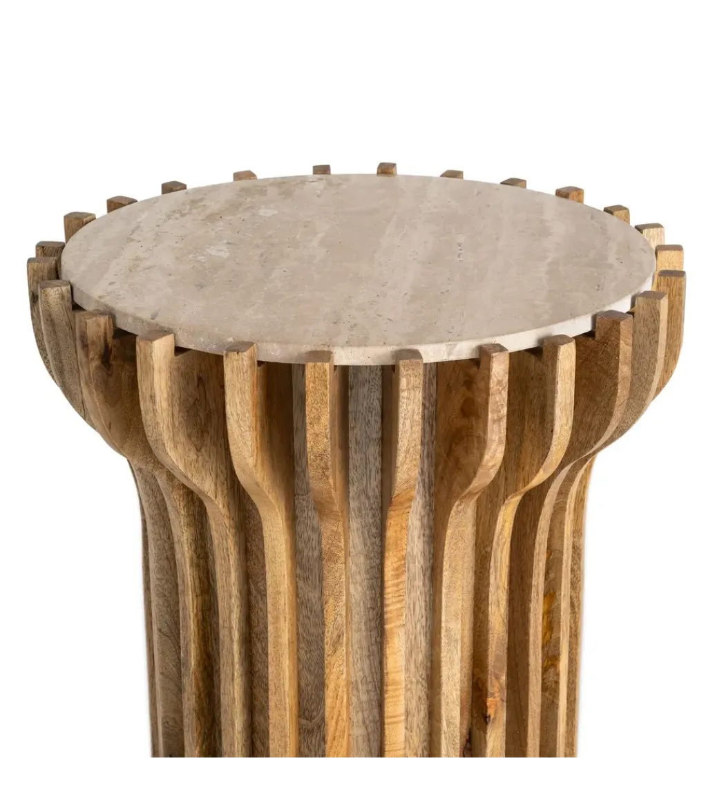 Stolik kawowy boczny TEKALEMA 62 cm drewno mango*Zona-Design New
