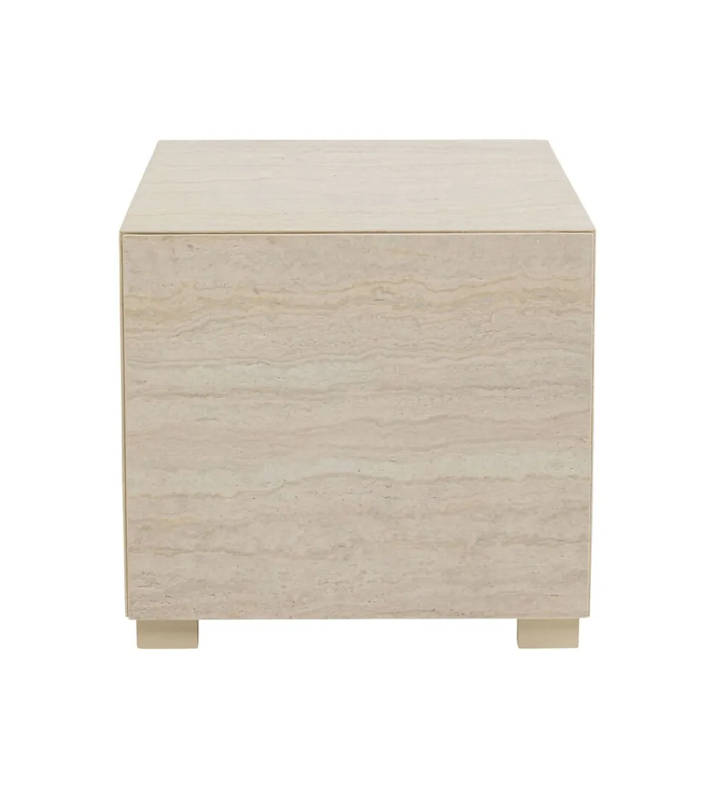 Stolik kawowy boczny TRAVERTINO 45 x 45 cm naturalny*KARE Outlet